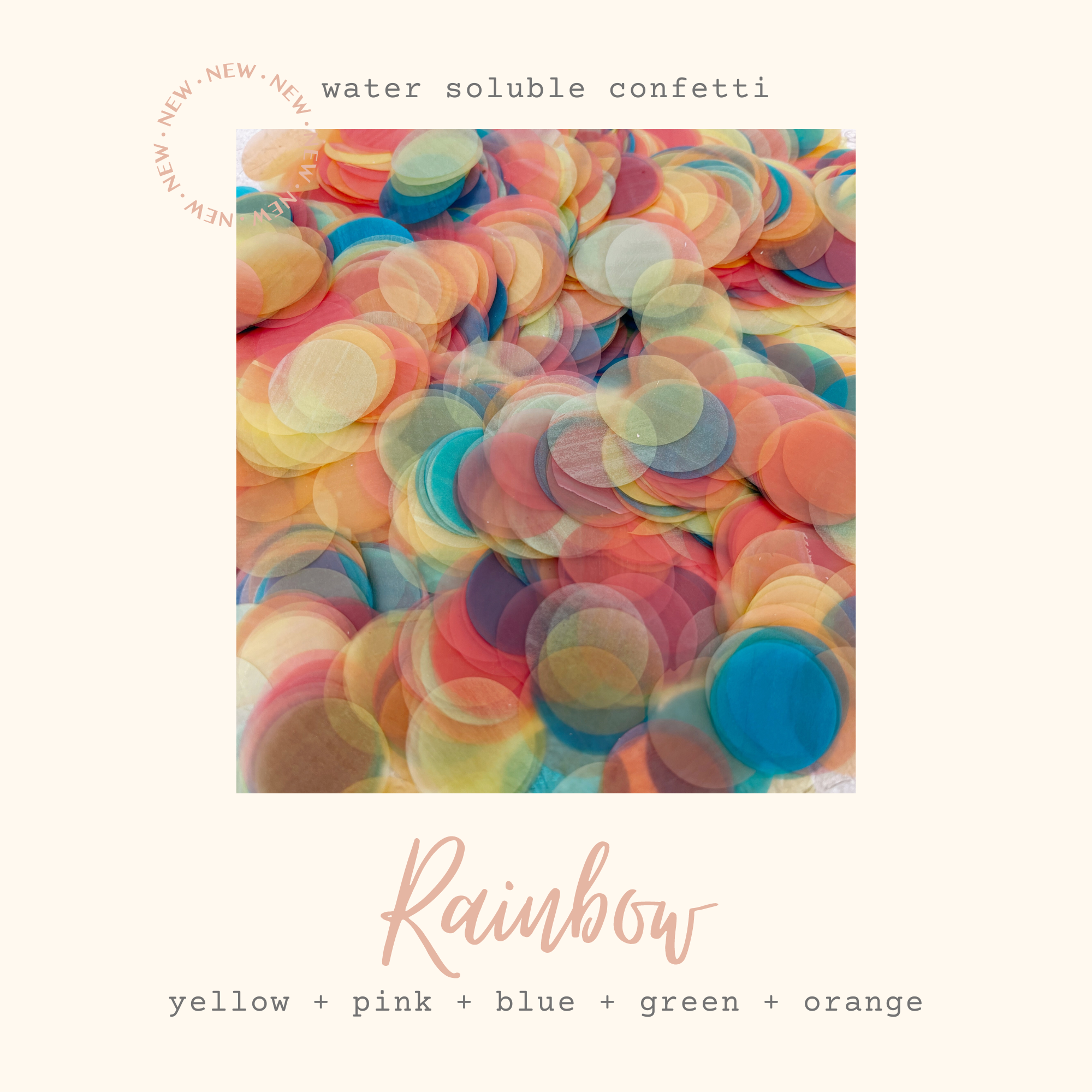 Rainbow Rice Paper Confetti