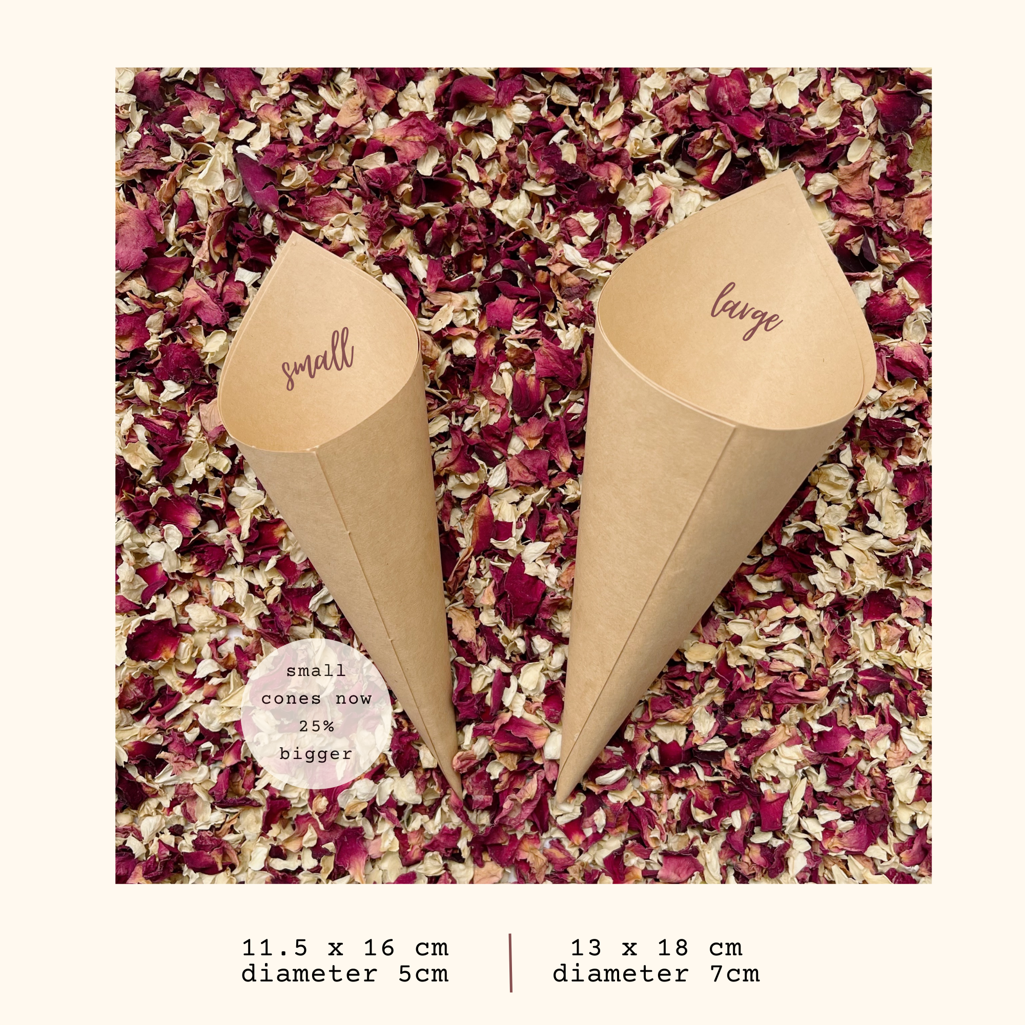 Wedding Confetti Cone | White & Kraft