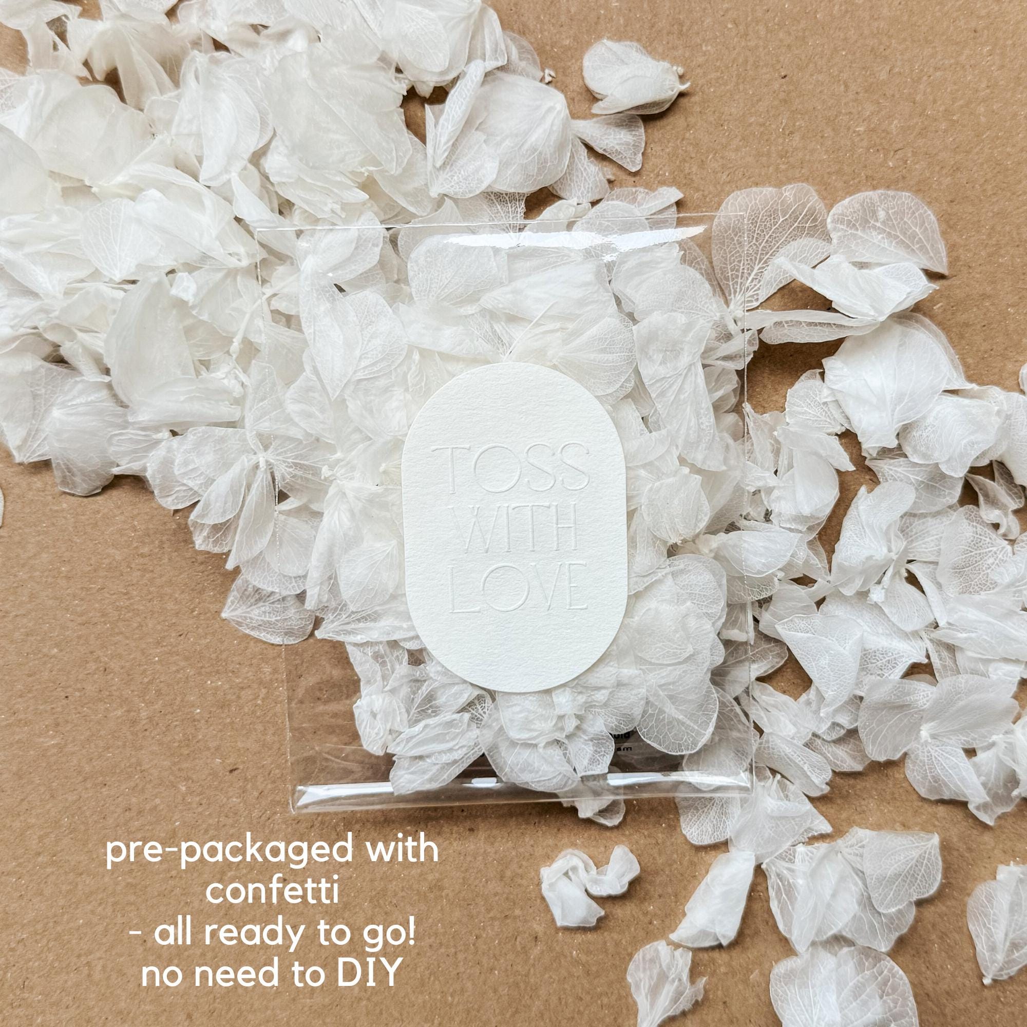 Wedding Confetti Bags | Biodegradable Confetti Packets | Flower Confetti Wedding | White Petals Confetti | Wedding Confetti Toss | Hydrangea