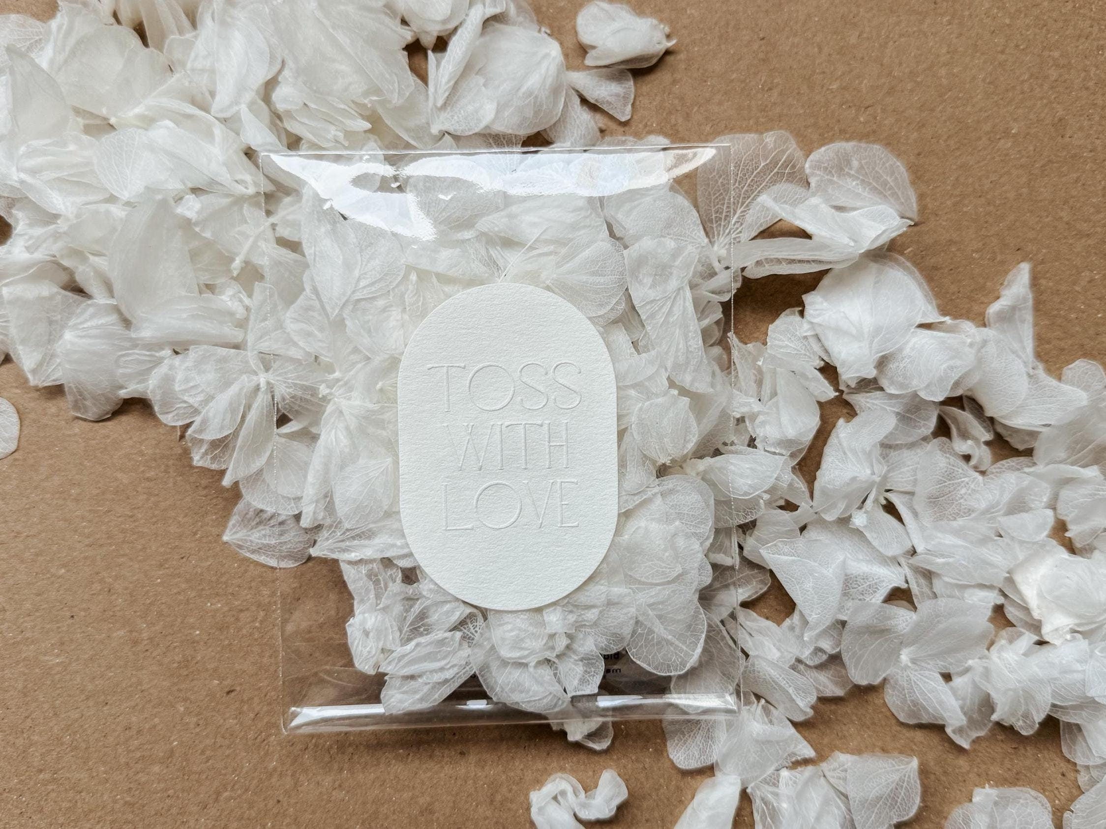 Wedding Confetti Bags | Biodegradable Confetti Packets | Flower Confetti Wedding | White Petals Confetti | Wedding Confetti Toss | Hydrangea
