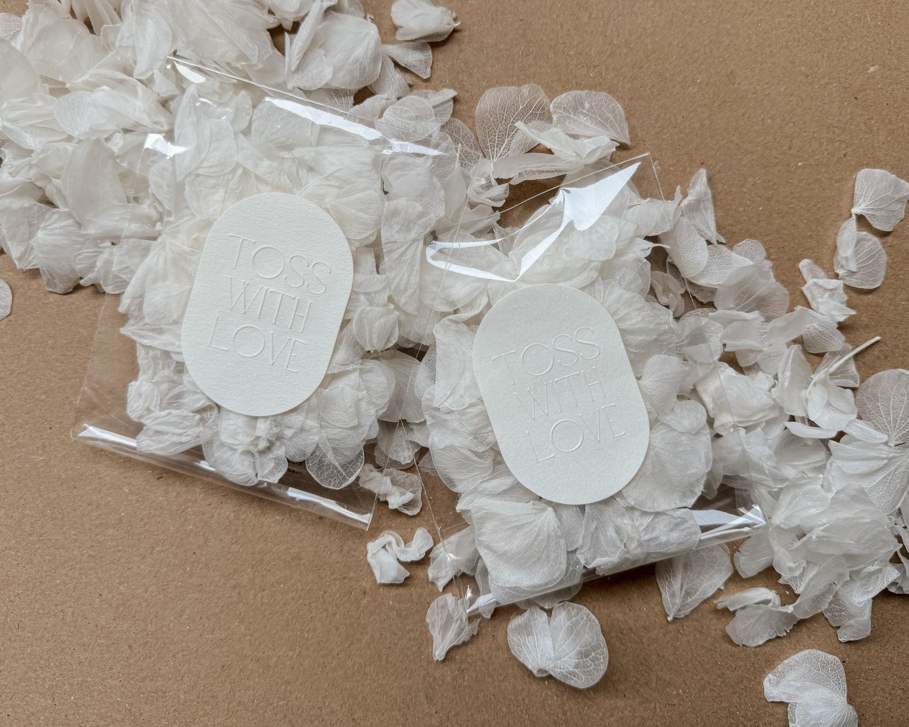 Wedding Confetti Bags | Biodegradable Confetti Packets | Flower Confetti Wedding | White Petals Confetti | Wedding Confetti Toss | Hydrangea