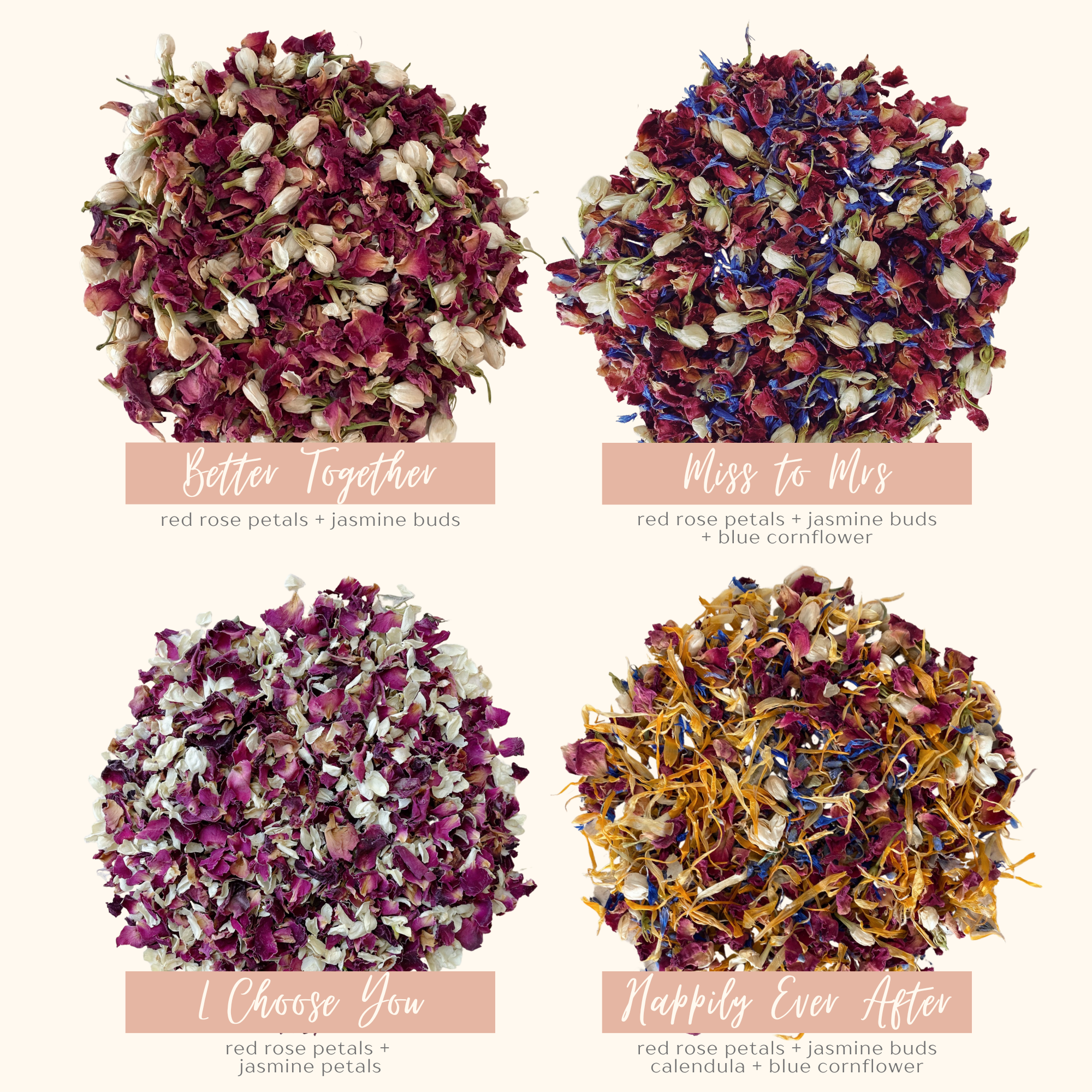 1 Litre Wedding Dried Flower Confetti | 24 Confetti Colourways