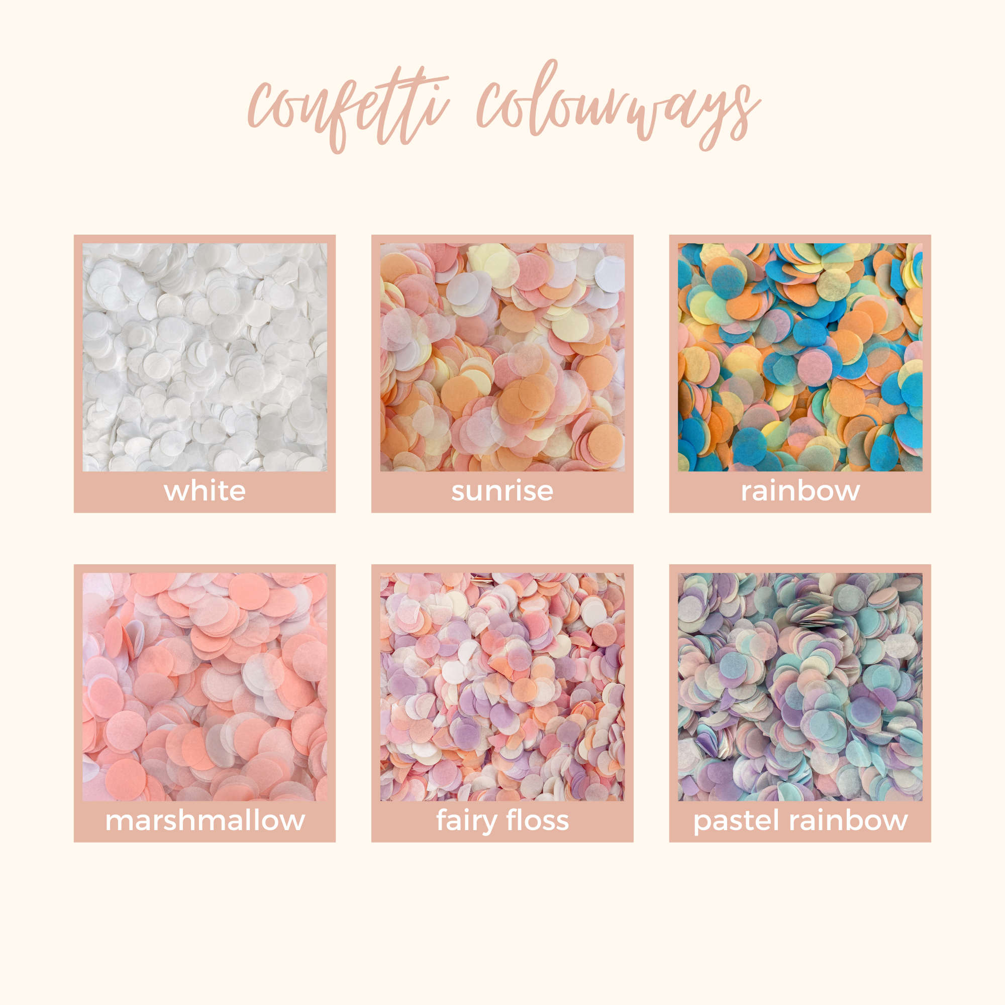 1 Litre Tissue Paper Confetti | 6 Colourways