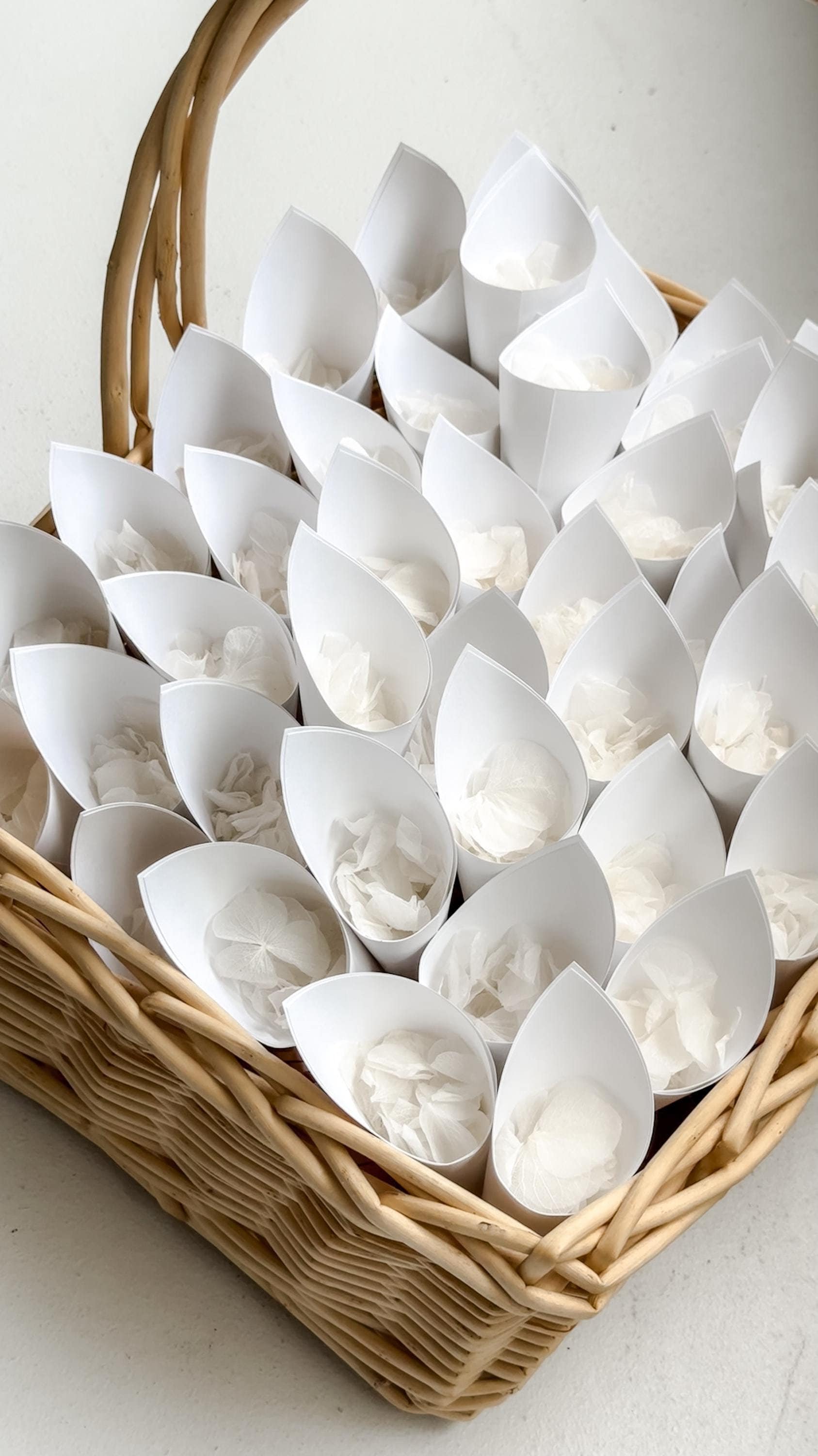 White Flower Confetti + Wedding Cones, Wedding Decor, Biodegradable Confetti, Dried Flower Petals, Wedding Favours, White Wedding Confetti